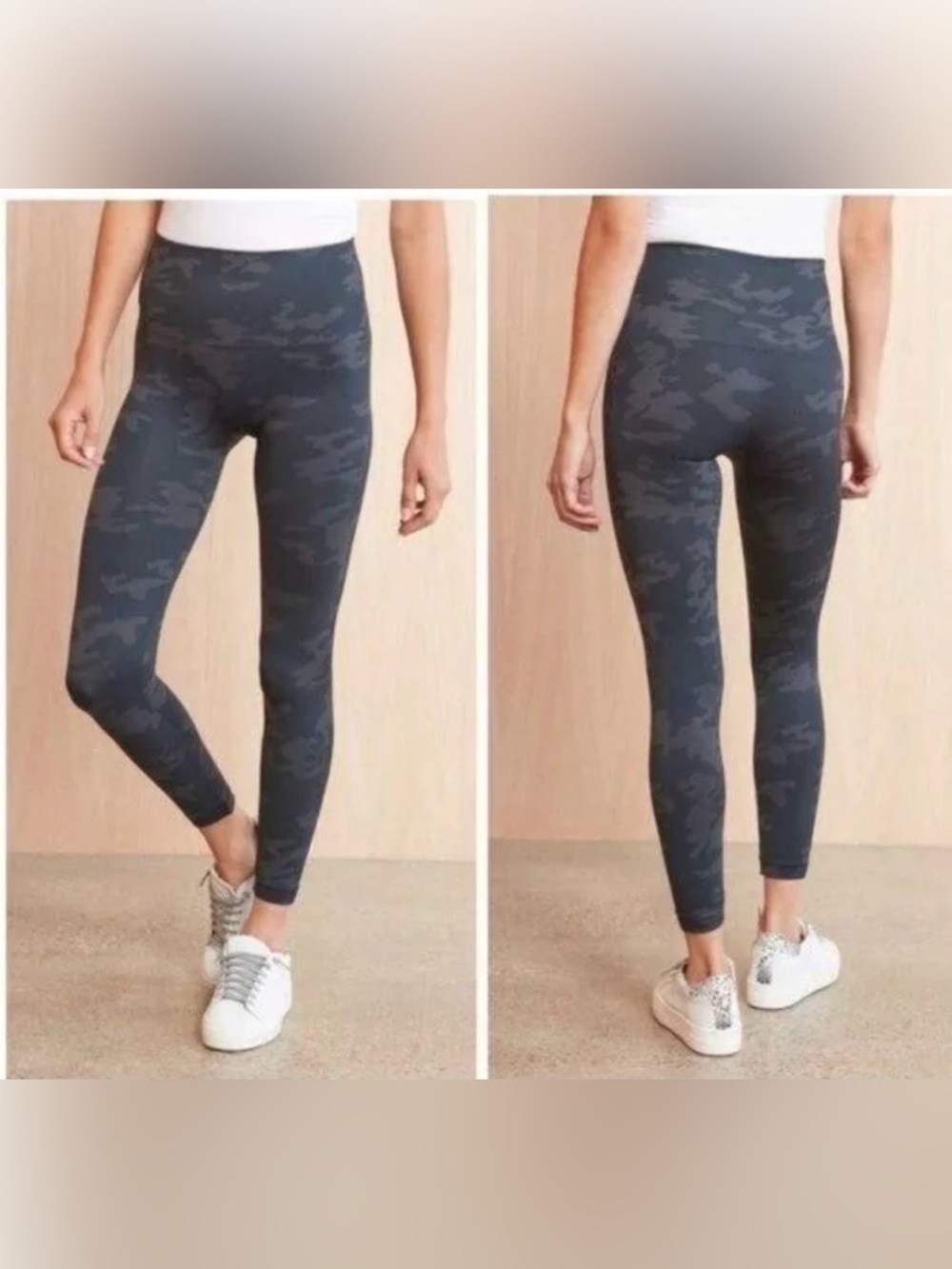 SPANX Camo Print High-Waist Leggings - Dark Charcoal